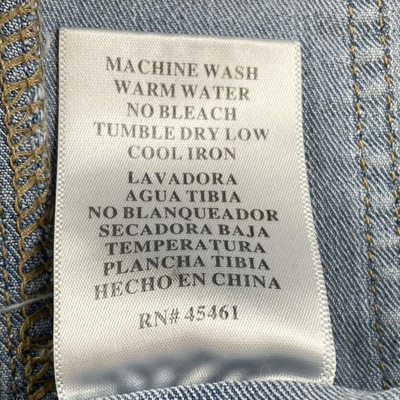 Encore Denim Overalls Juniors Size 8/9 Distressed Blue Stretch - Picture 9 of 16